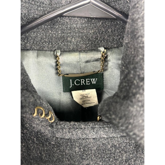 J.Crew Womens 100% Wool Double Breasted Pea Coat Charcoal Grey XS RN77388 - Picture 3 of 7